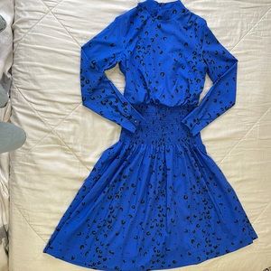 Cobalt printed party dress